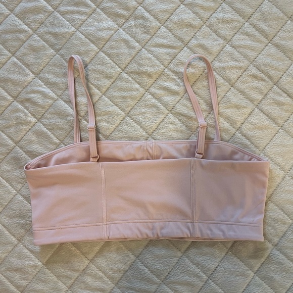 Gymshark Misty Pink Bandeau Sports Bra with Thin Straps and Snug Fit - Picture 5 of 6